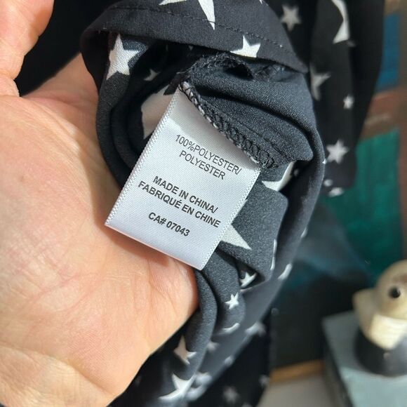 Stella Tweed Black Starry Blouse Size Medium - Picture 6 of 16